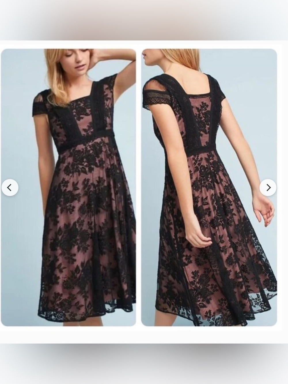 ✨Moulinette Soeurs Lace Midi Dress with Blush Lining✨